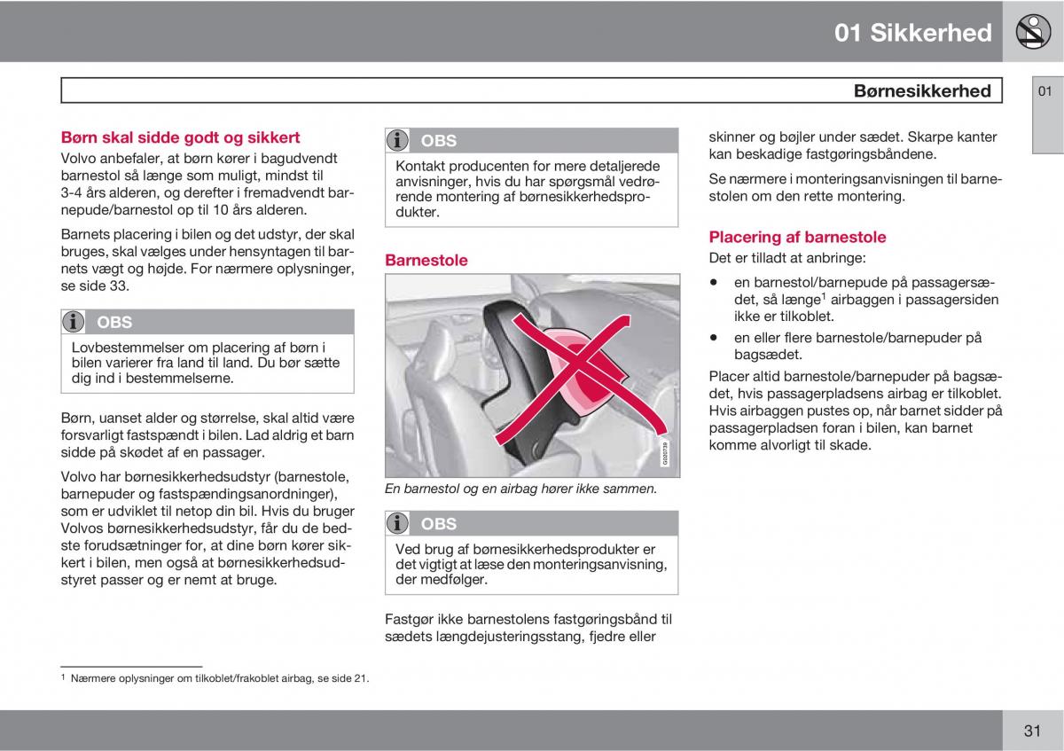 Volvo XC60 I 1 Bilens instruktionsbog / page 33