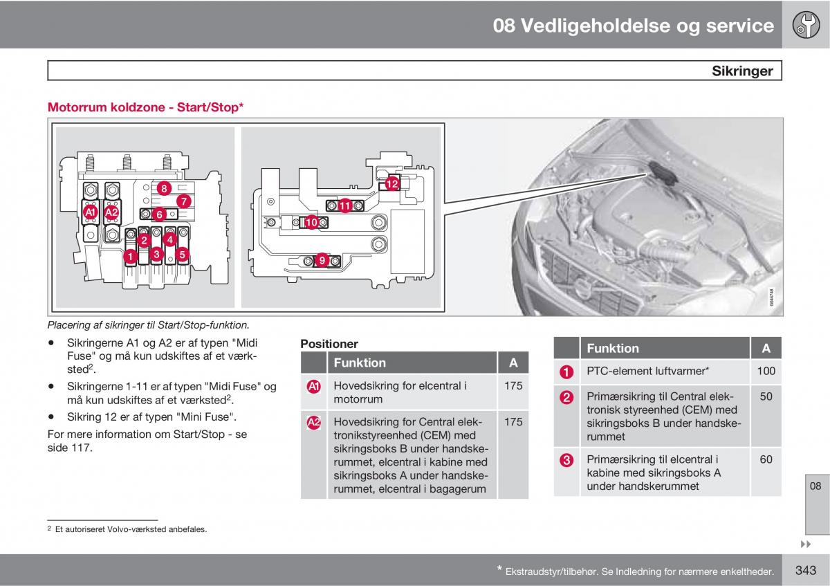 Volvo XC60 I 1 Bilens instruktionsbog / page 345