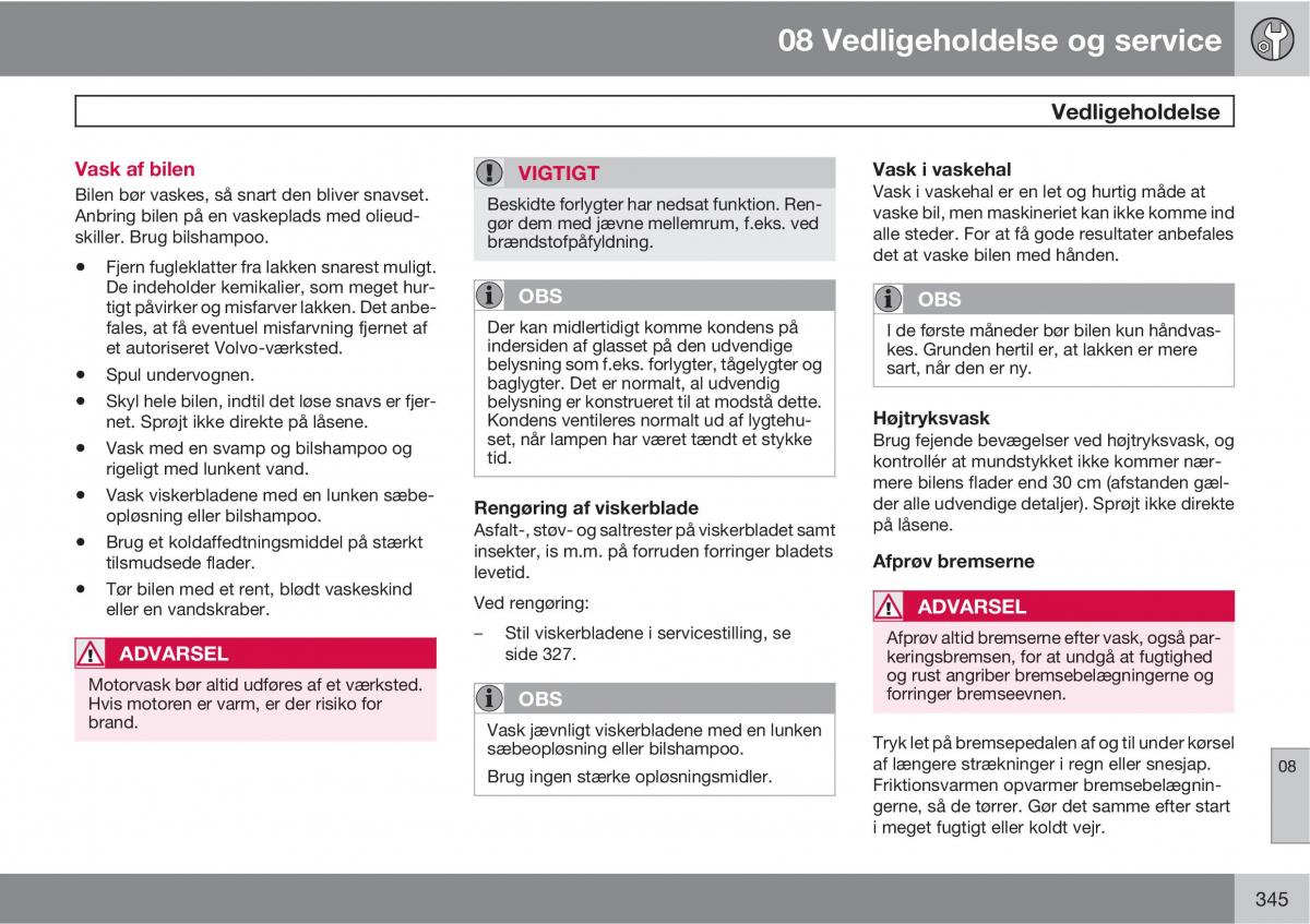 Volvo XC60 I 1 Bilens instruktionsbog / page 347