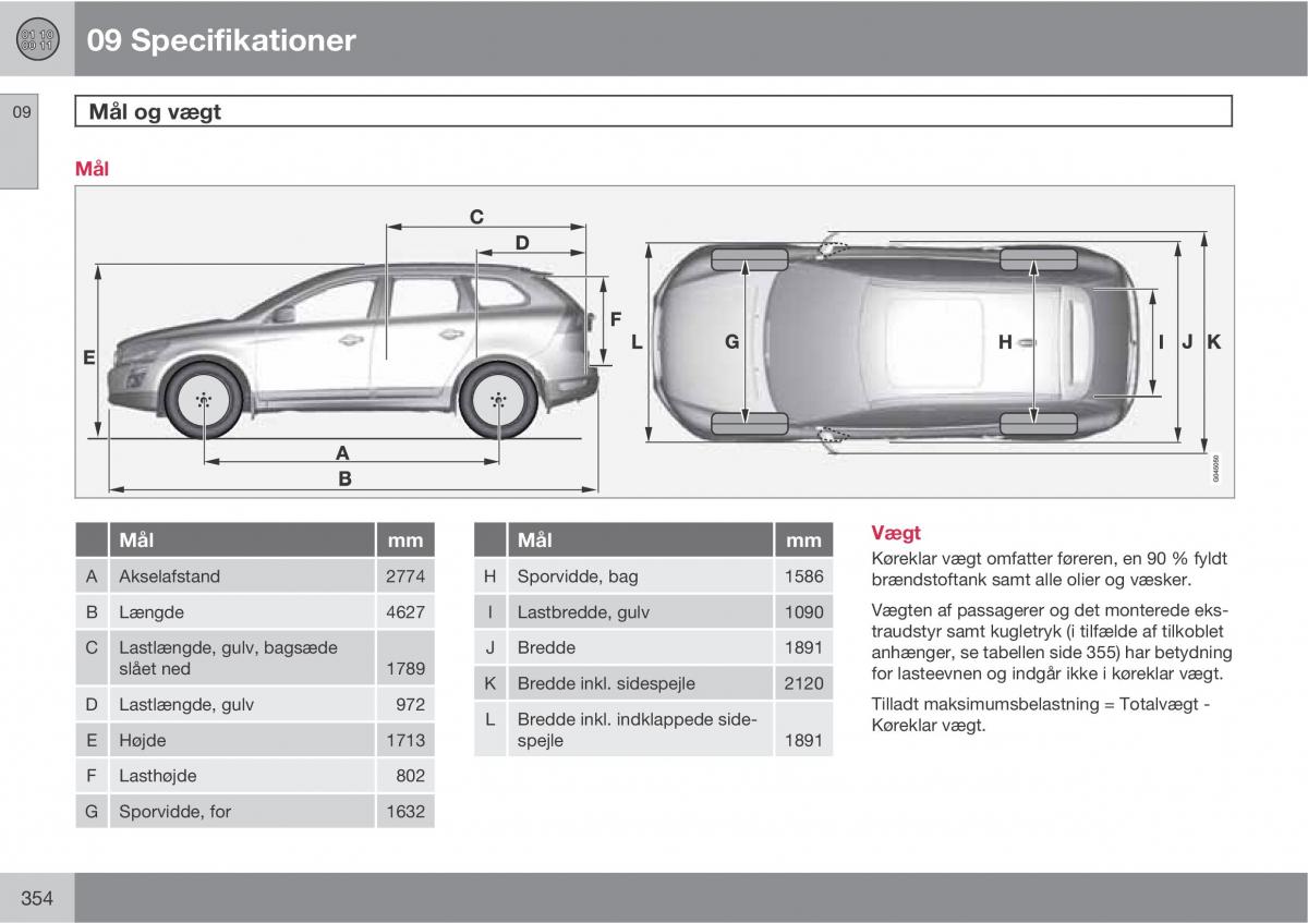 Volvo XC60 I 1 Bilens instruktionsbog / page 356