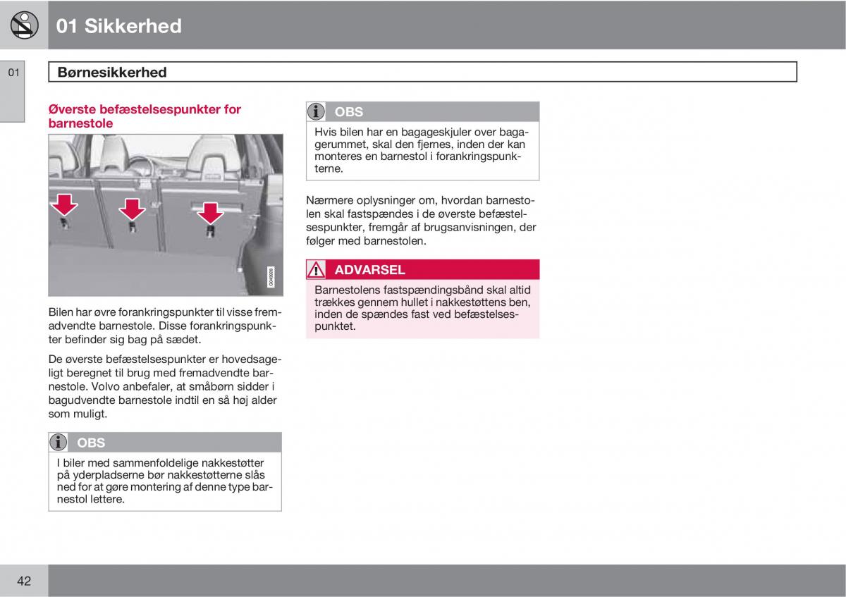 Volvo XC60 I 1 Bilens instruktionsbog / page 44