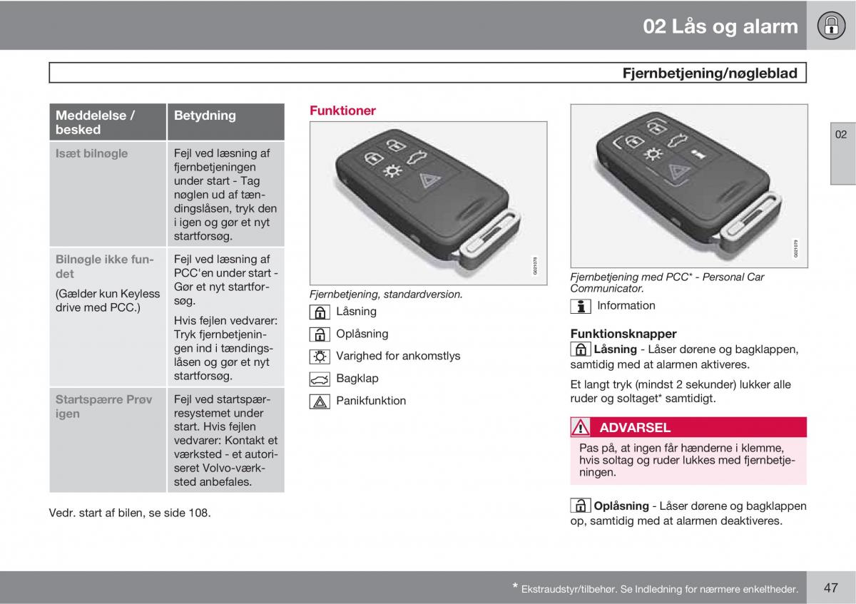 Volvo XC60 I 1 Bilens instruktionsbog / page 49