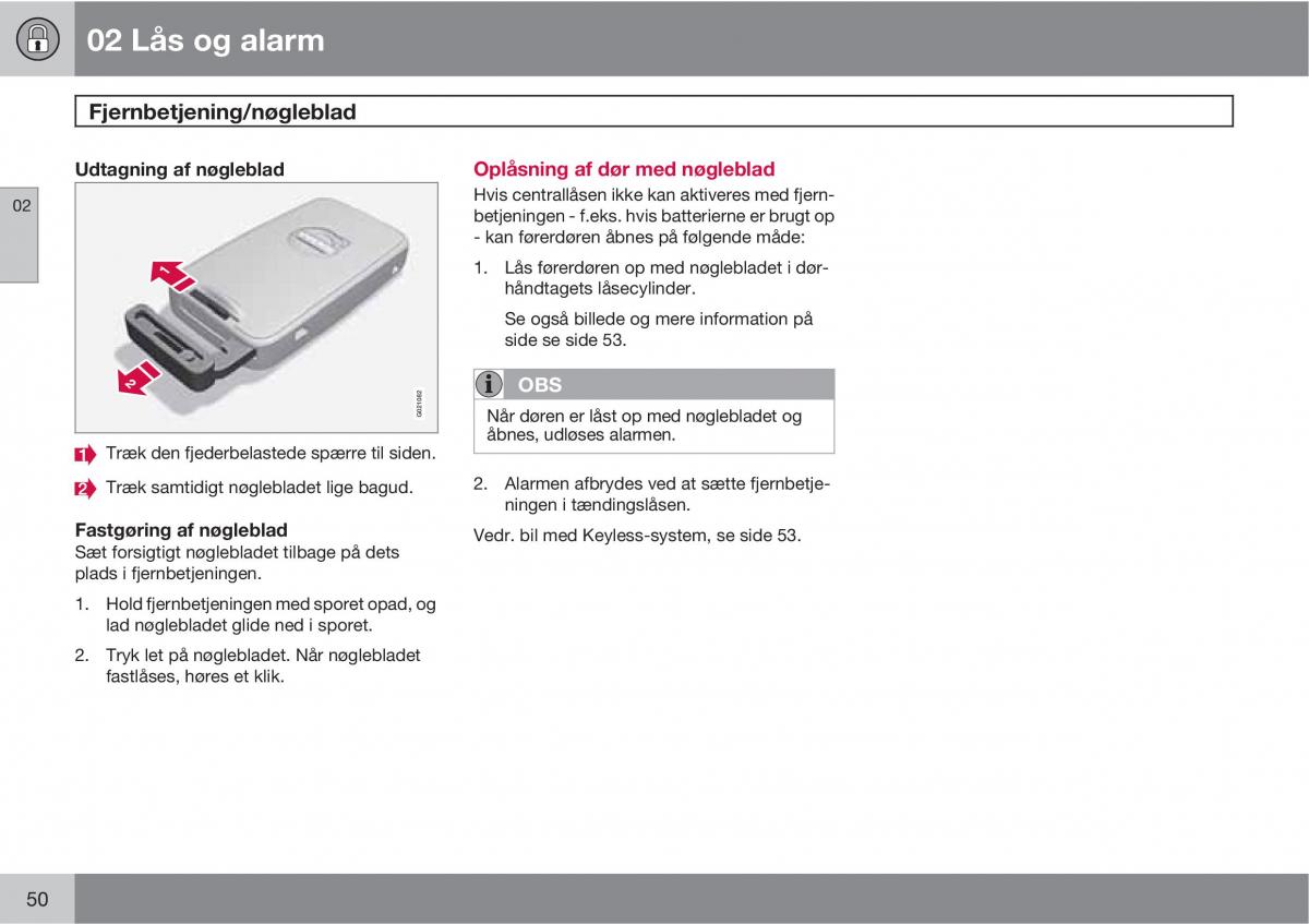 Volvo XC60 I 1 Bilens instruktionsbog / page 52