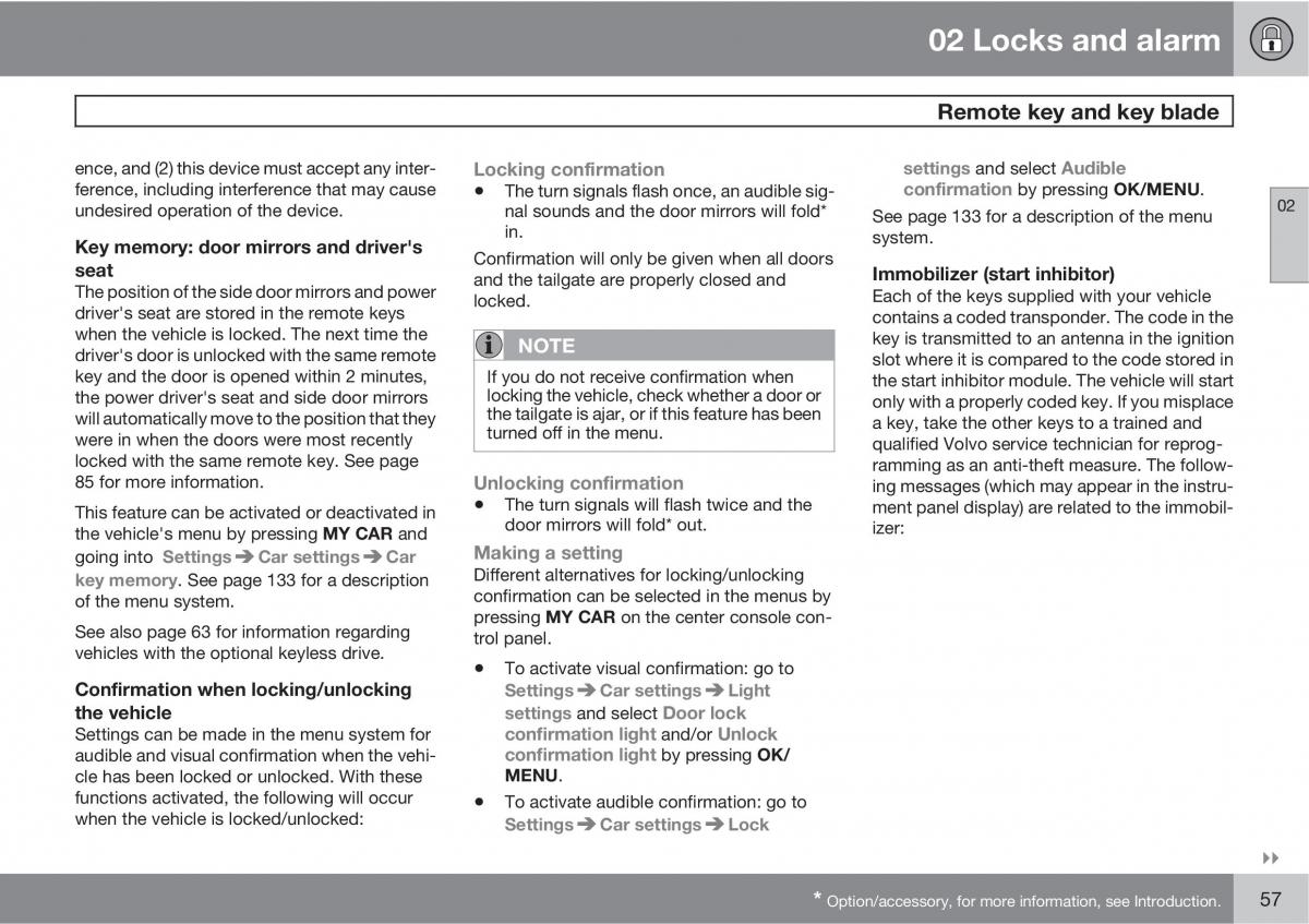 Volvo XC60 I 1 owners manual / page 57