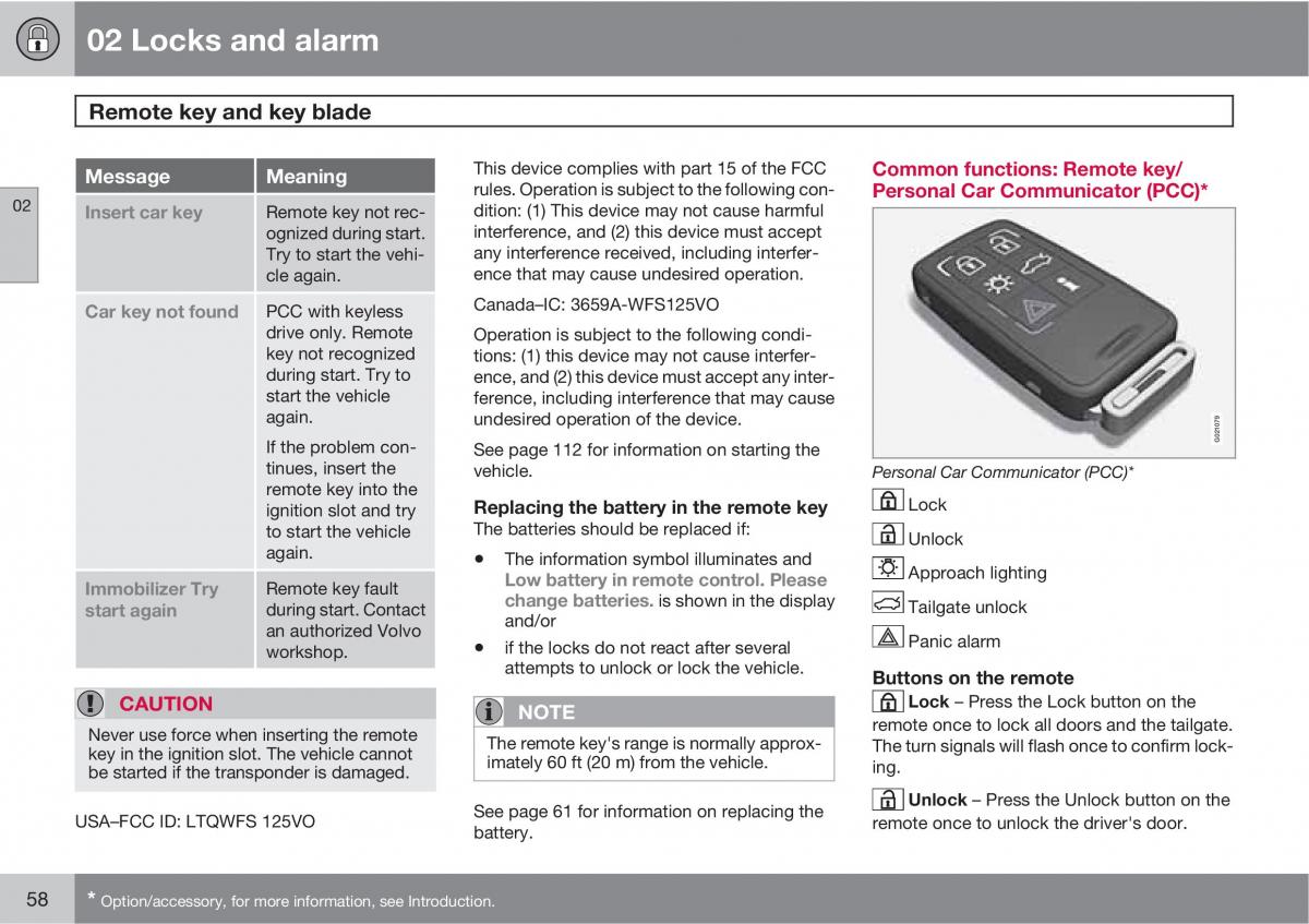 Volvo XC60 I 1 owners manual / page 58