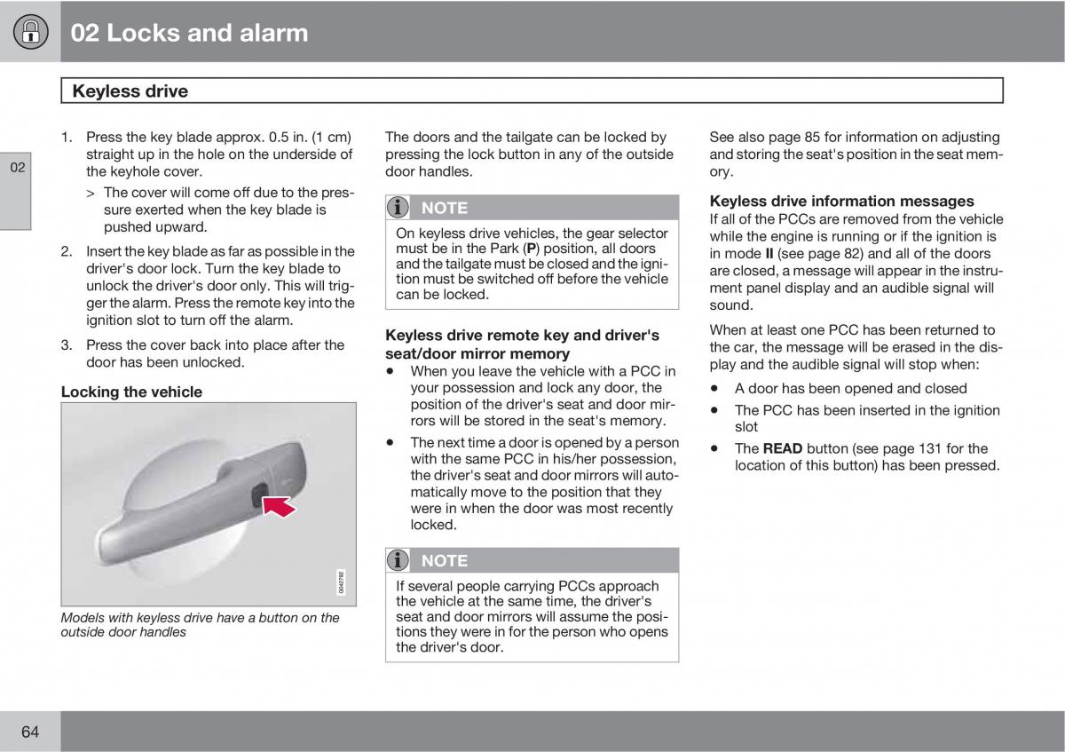 Volvo XC60 I 1 owners manual / page 64