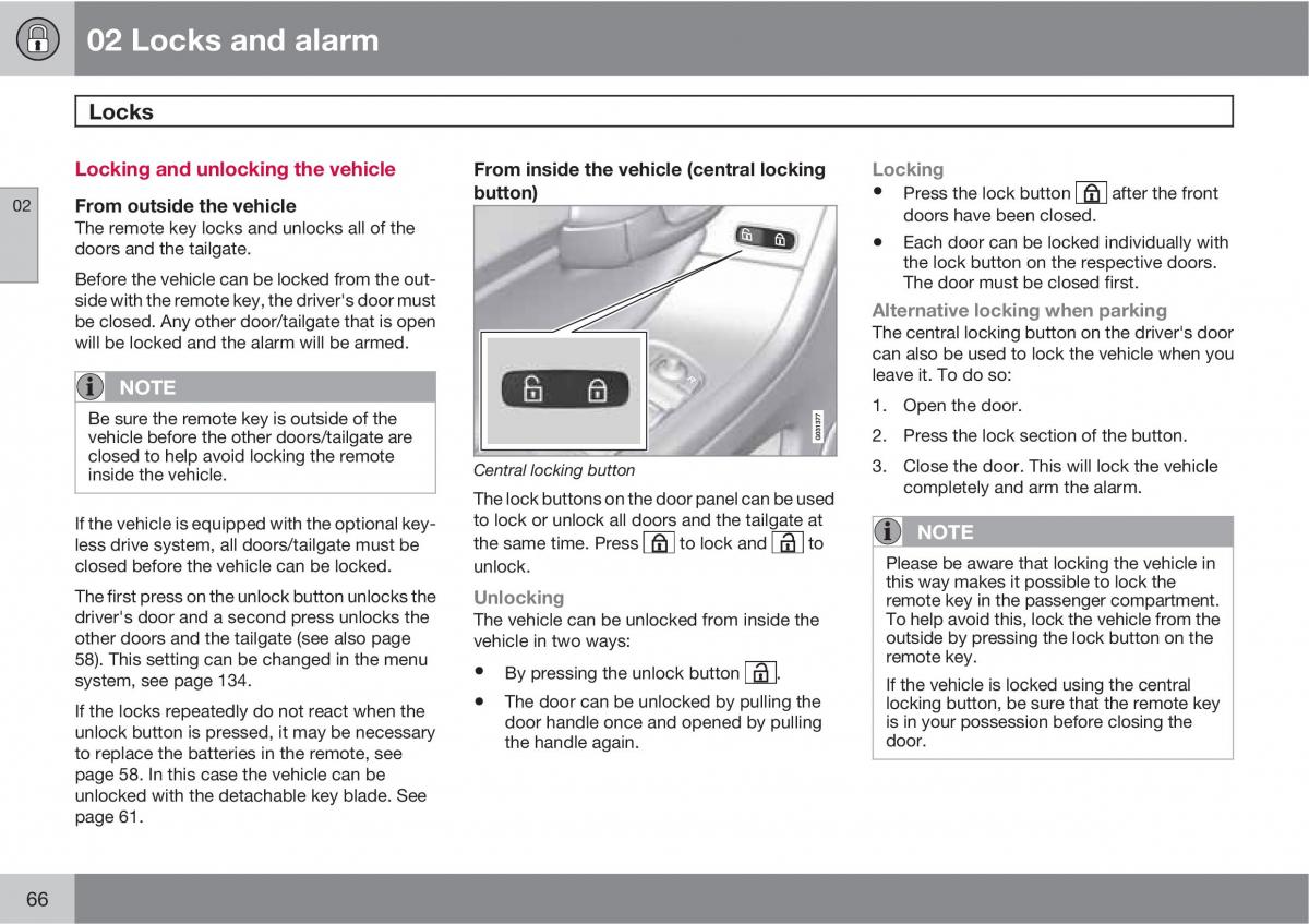 Volvo XC60 I 1 owners manual / page 66