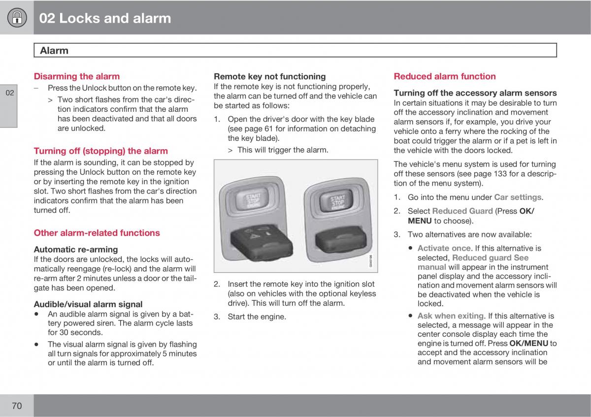 Volvo XC60 I 1 owners manual / page 70