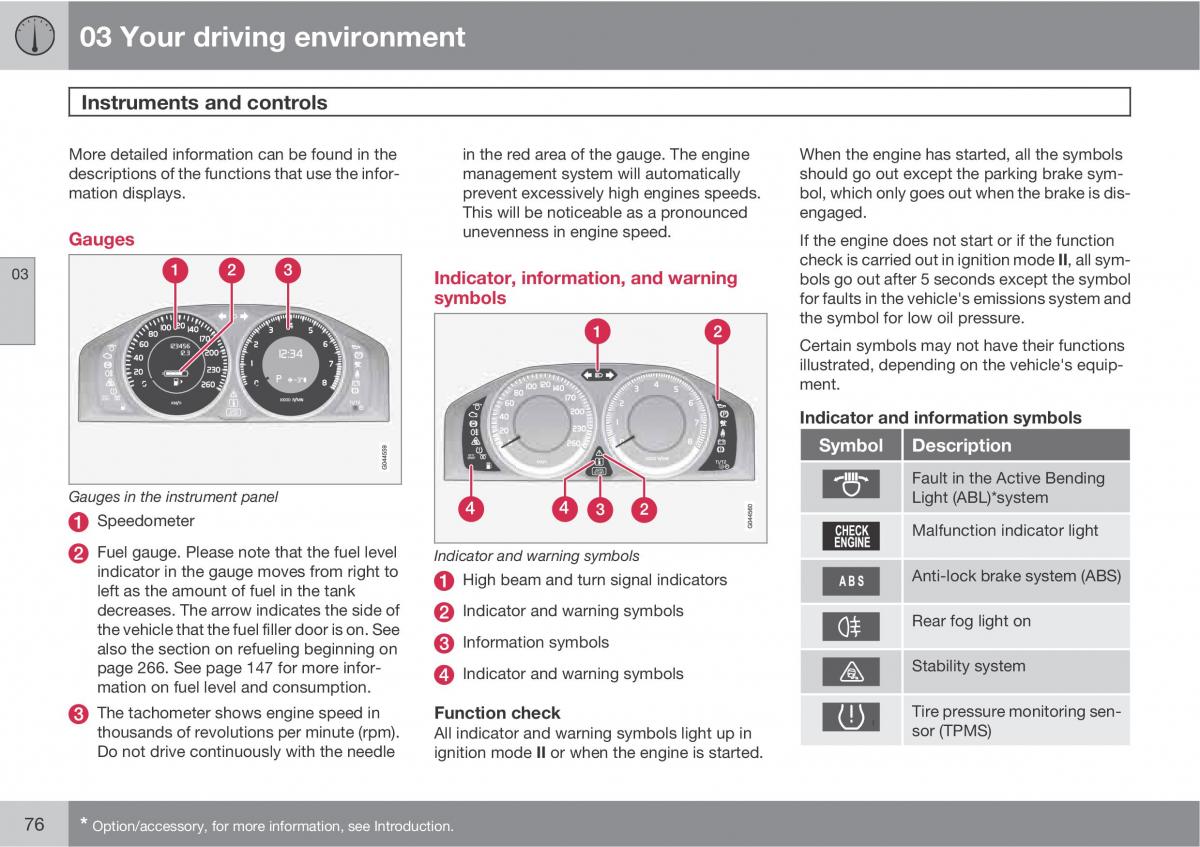 Volvo XC60 I 1 owners manual / page 76