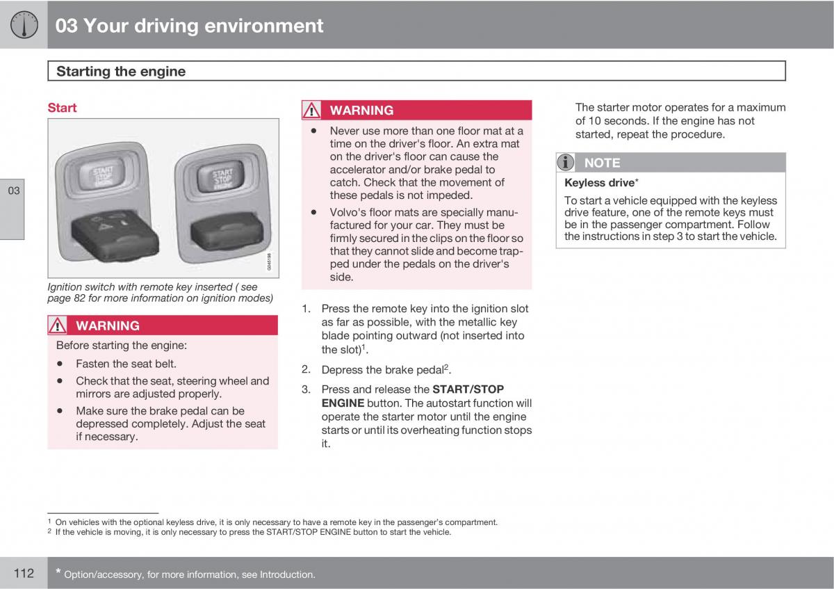 Volvo XC60 I 1 owners manual / page 112