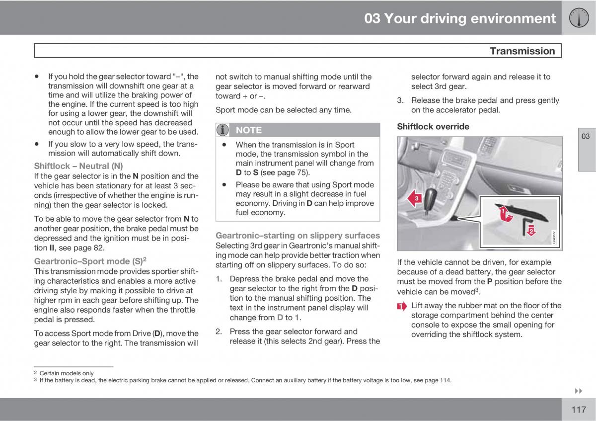 Volvo XC60 I 1 owners manual / page 117