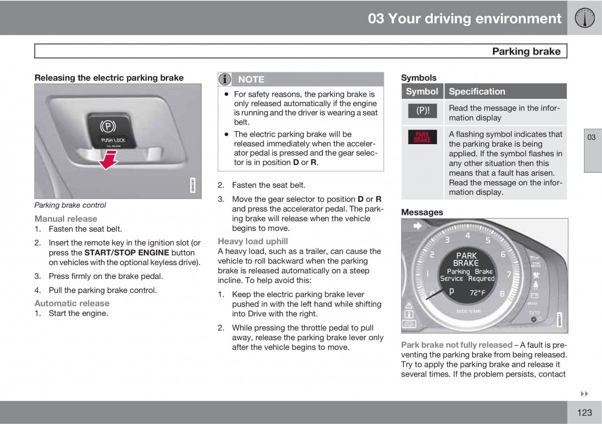 Volvo XC60 I 1 owners manual / page 123