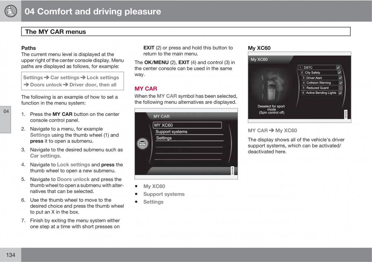 Volvo XC60 I 1 owners manual / page 134