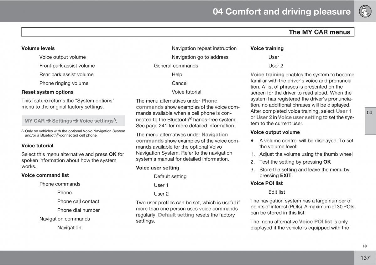 Volvo XC60 I 1 owners manual / page 137