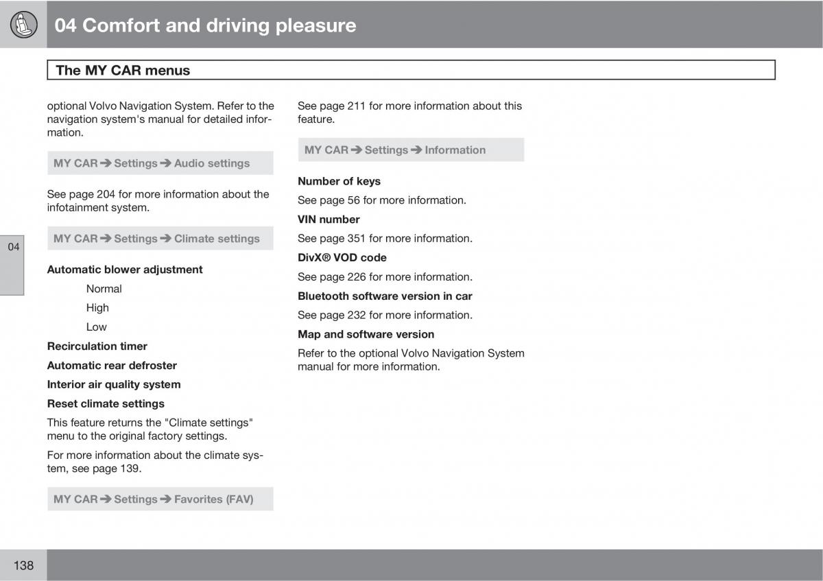 Volvo XC60 I 1 owners manual / page 138