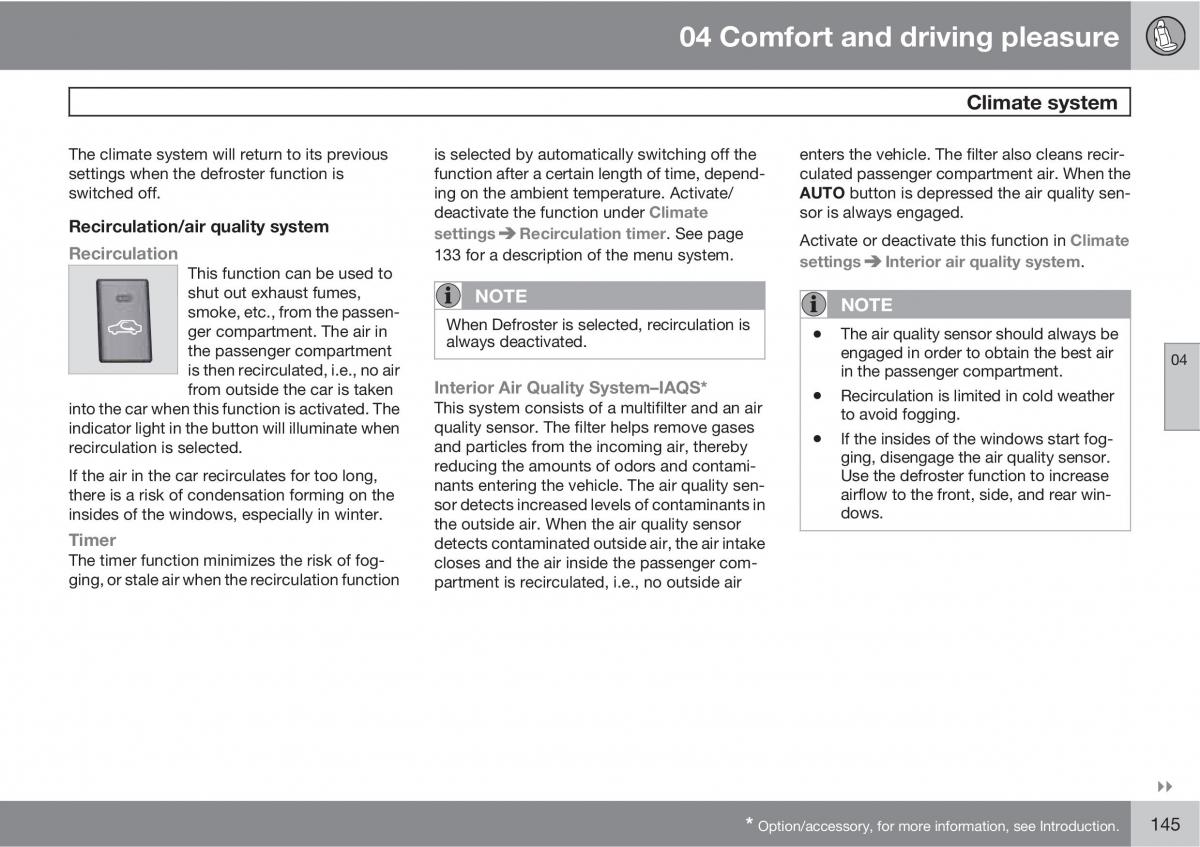 Volvo XC60 I 1 owners manual / page 145