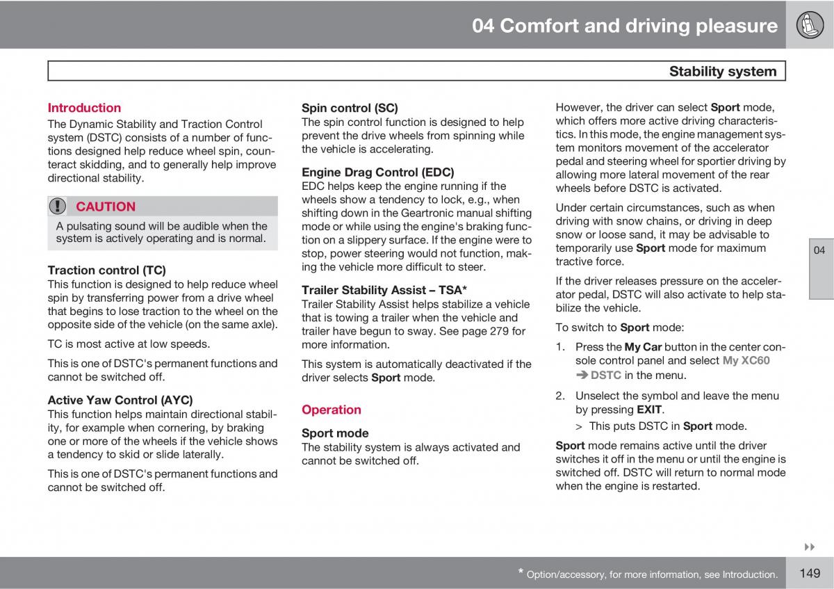 Volvo XC60 I 1 owners manual / page 149