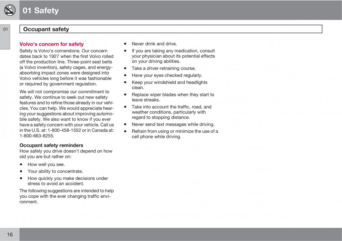 Volvo XC60 I 1 owners manual / page 16