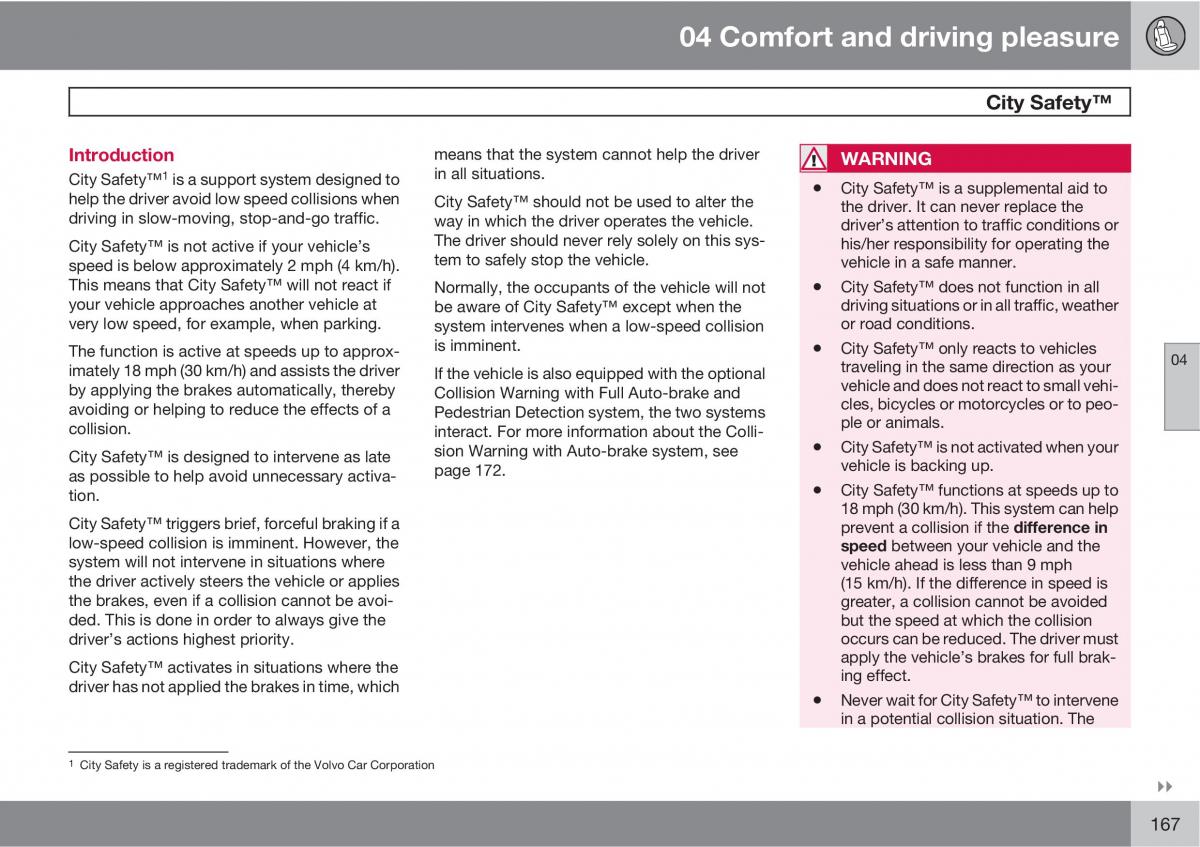 Volvo XC60 I 1 owners manual / page 167