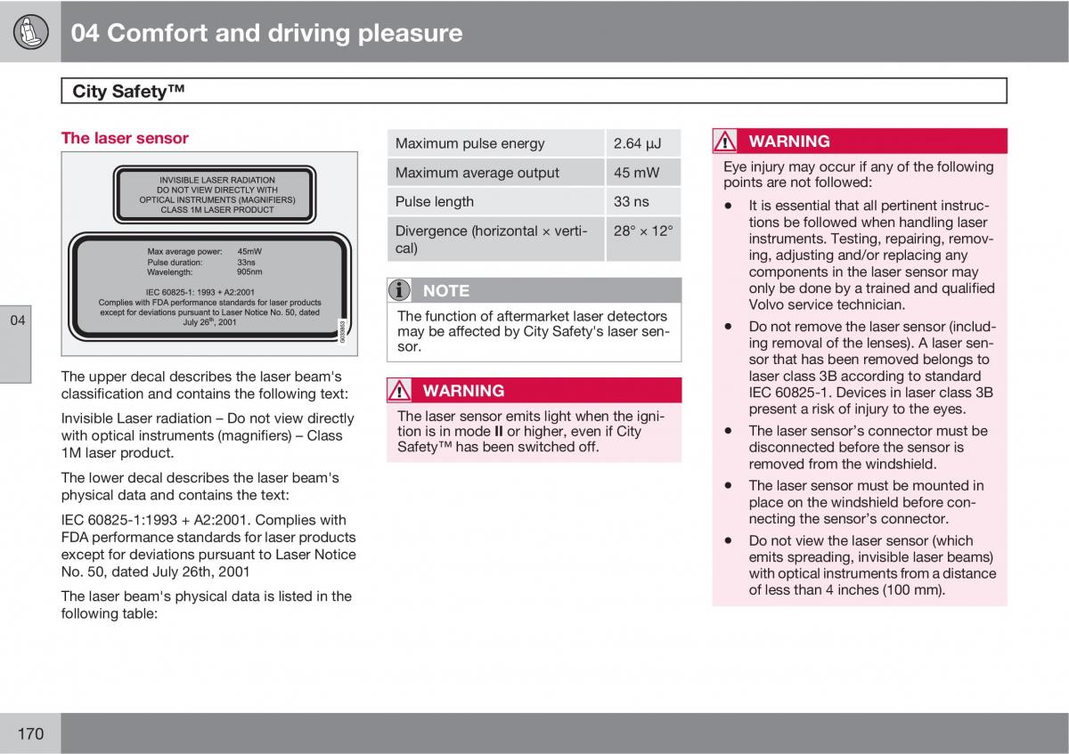 Volvo XC60 I 1 owners manual / page 170