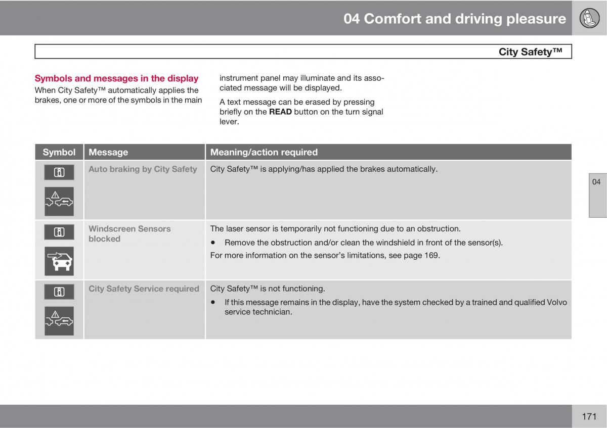 Volvo XC60 I 1 owners manual / page 171