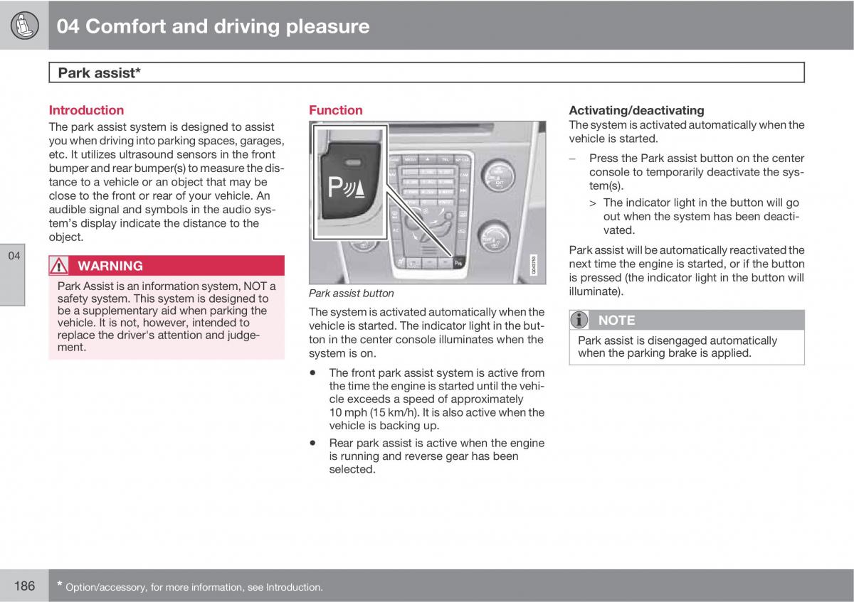 Volvo XC60 I 1 owners manual / page 186