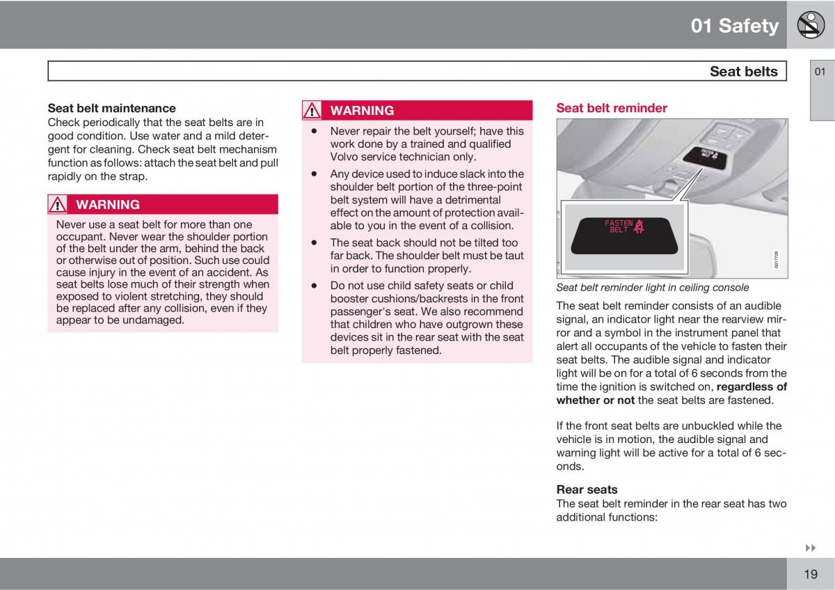 Volvo XC60 I 1 owners manual / page 19