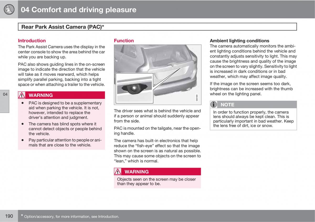 Volvo XC60 I 1 owners manual / page 190