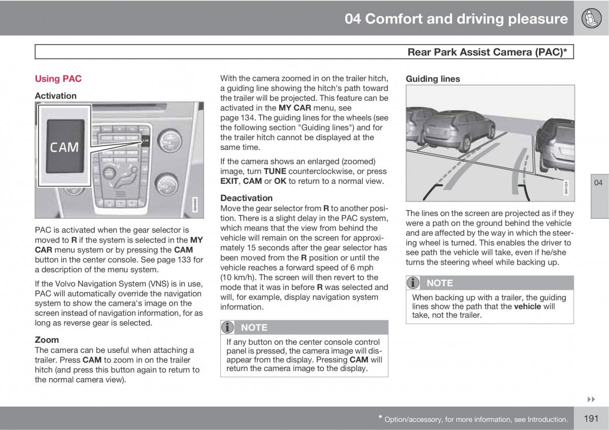 Volvo XC60 I 1 owners manual / page 191