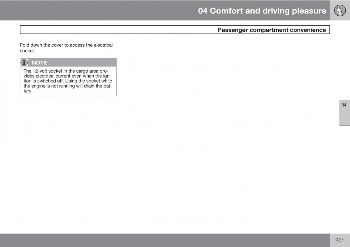 Volvo XC60 I 1 owners manual / page 201