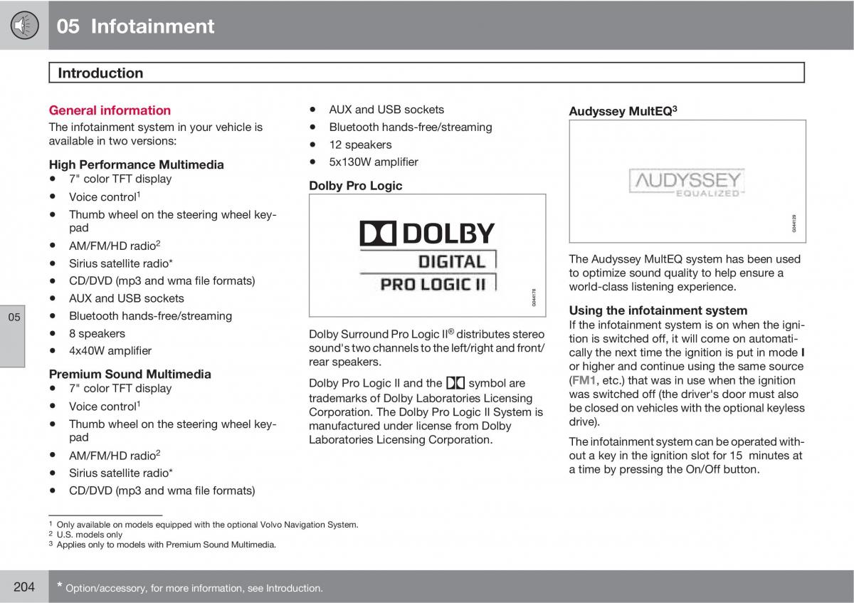 Volvo XC60 I 1 owners manual / page 204