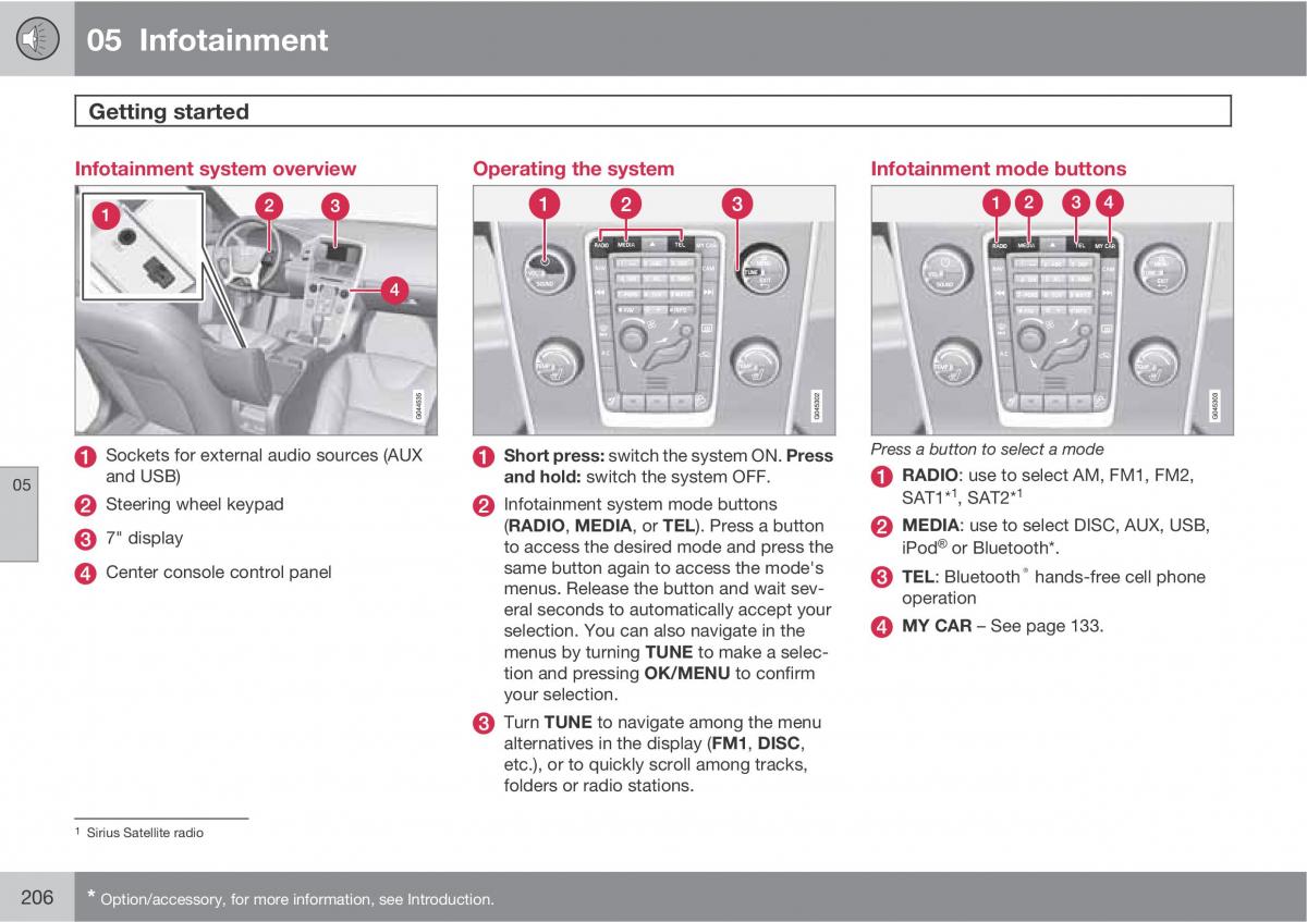 Volvo XC60 I 1 owners manual / page 206