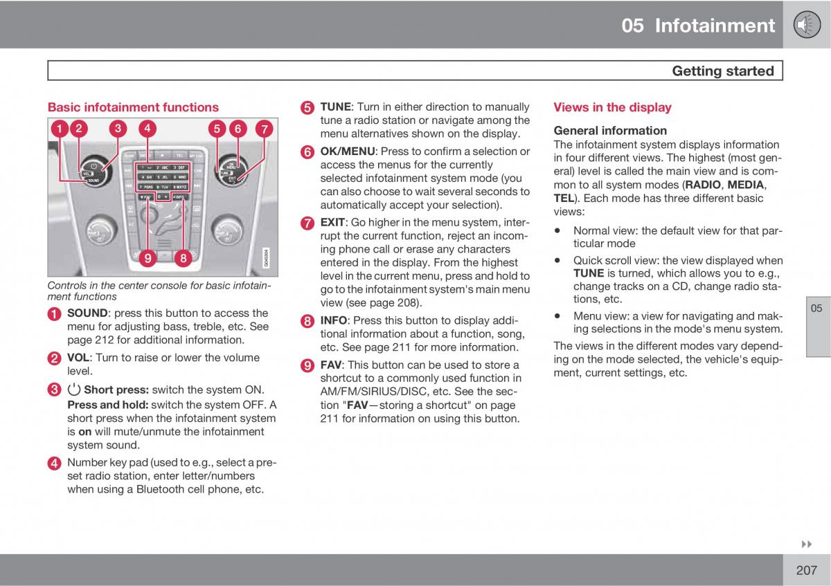 Volvo XC60 I 1 owners manual / page 207