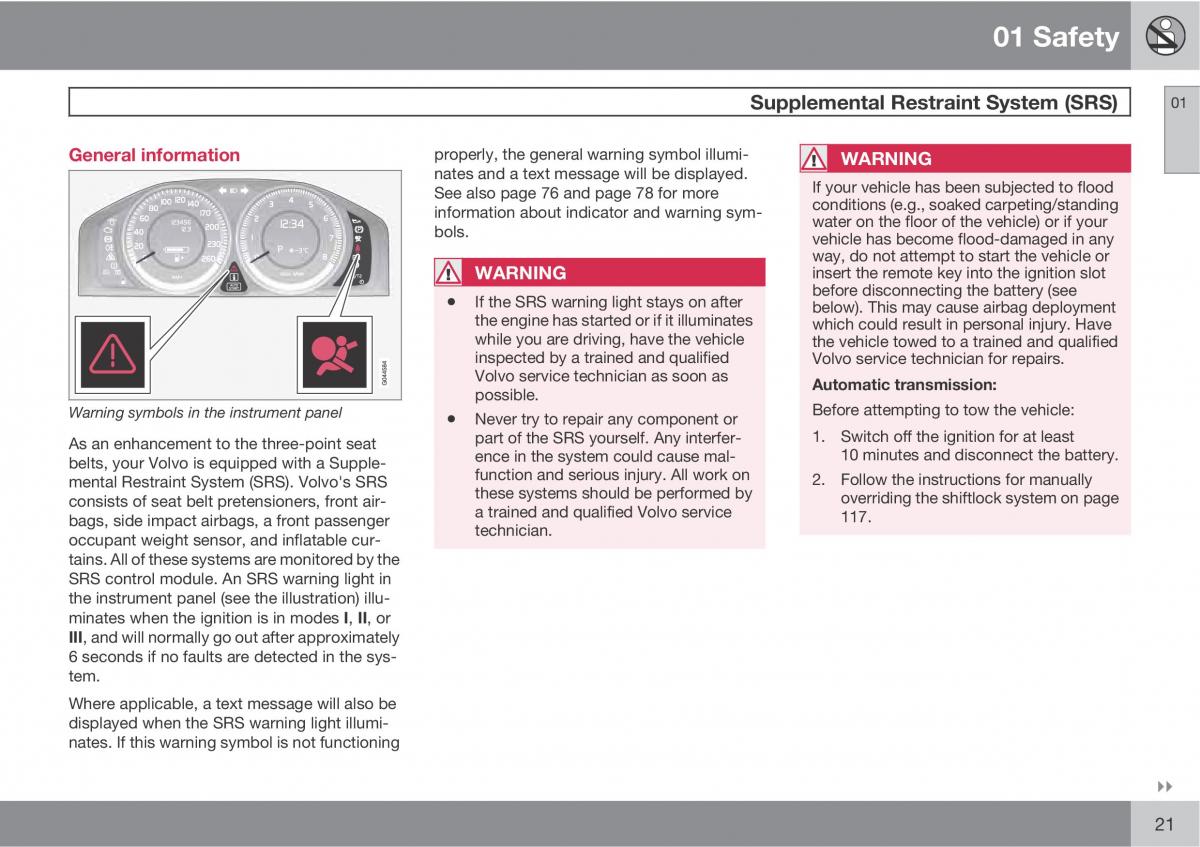 Volvo XC60 I 1 owners manual / page 21