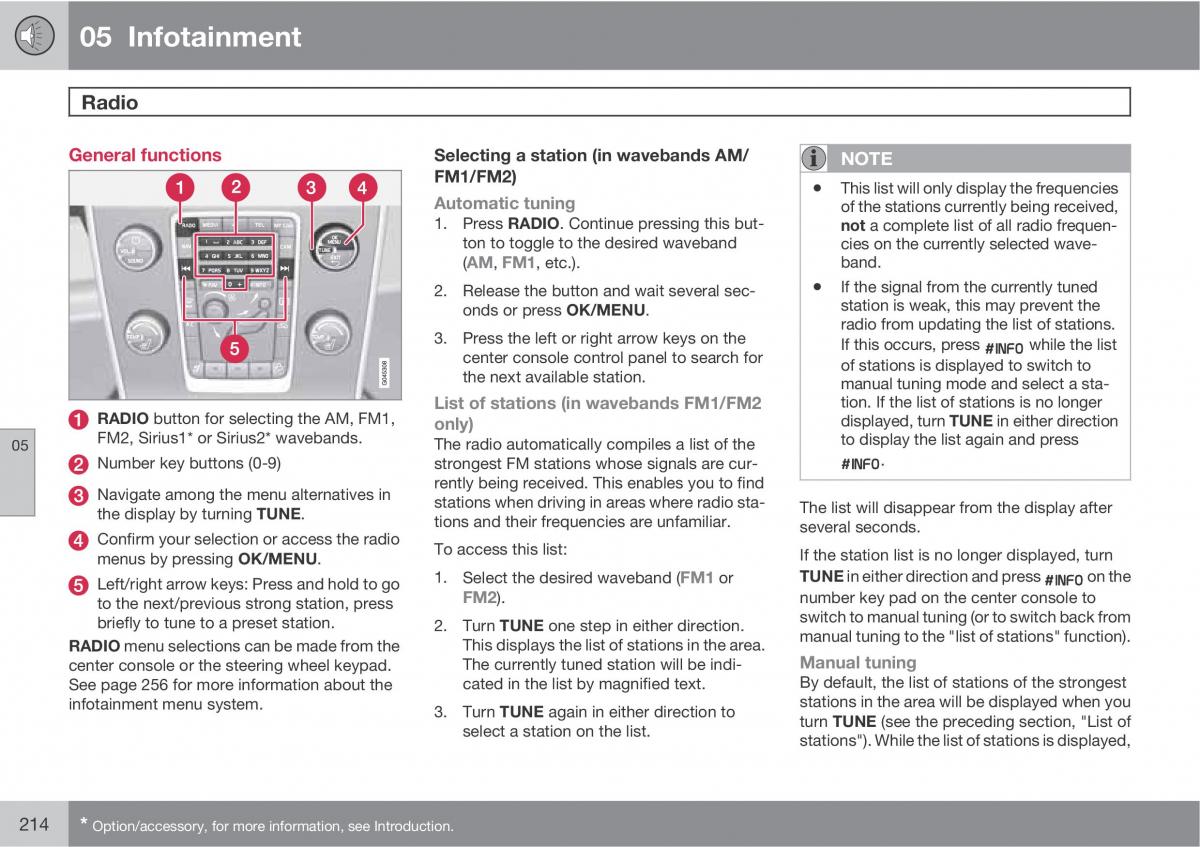 Volvo XC60 I 1 owners manual / page 214