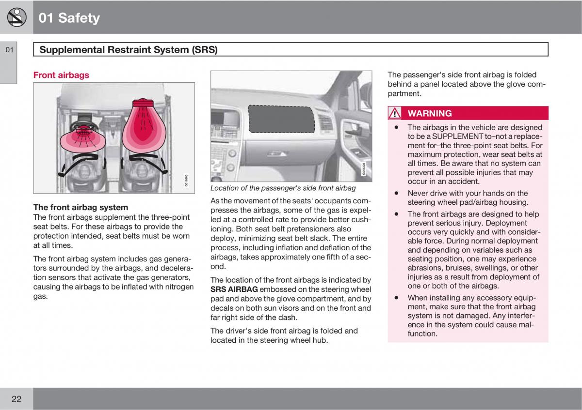 Volvo XC60 I 1 owners manual / page 22