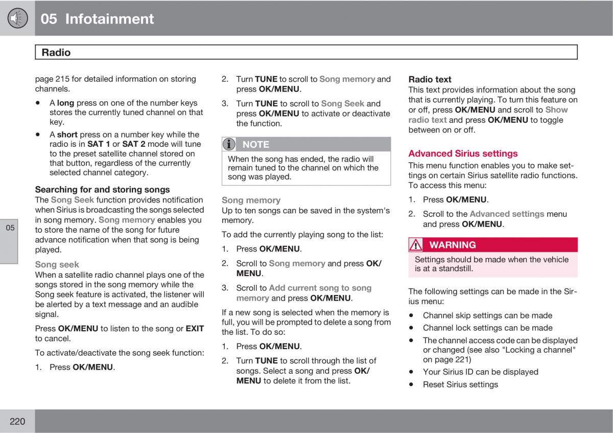 Volvo XC60 I 1 owners manual / page 220