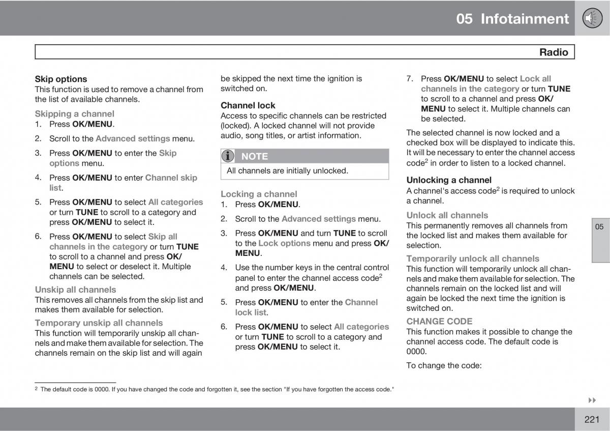 Volvo XC60 I 1 owners manual / page 221