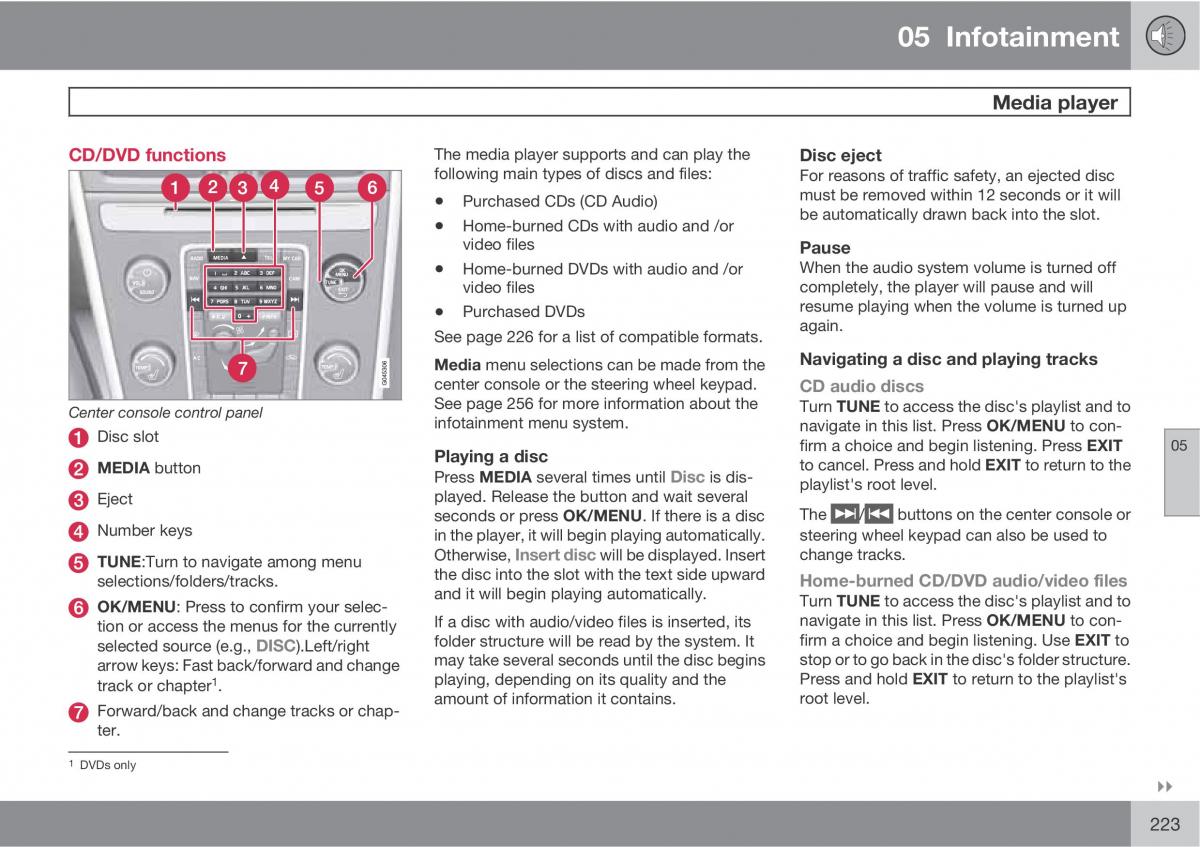 Volvo XC60 I 1 owners manual / page 223