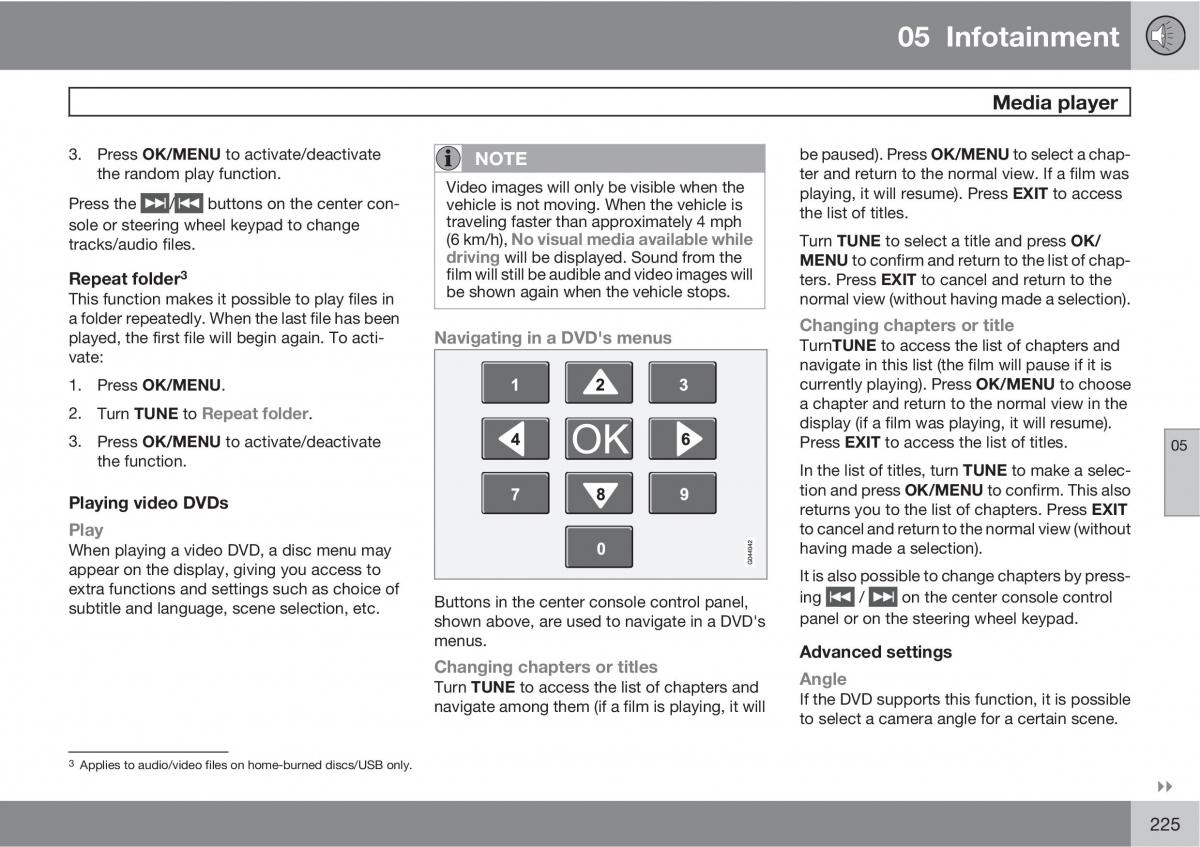 Volvo XC60 I 1 owners manual / page 225