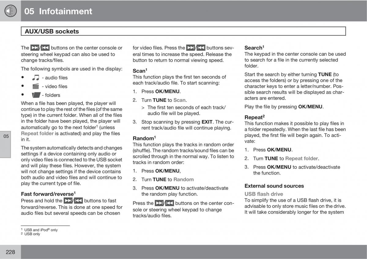 Volvo XC60 I 1 owners manual / page 228