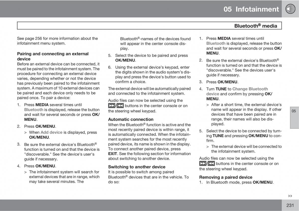 Volvo XC60 I 1 owners manual / page 231