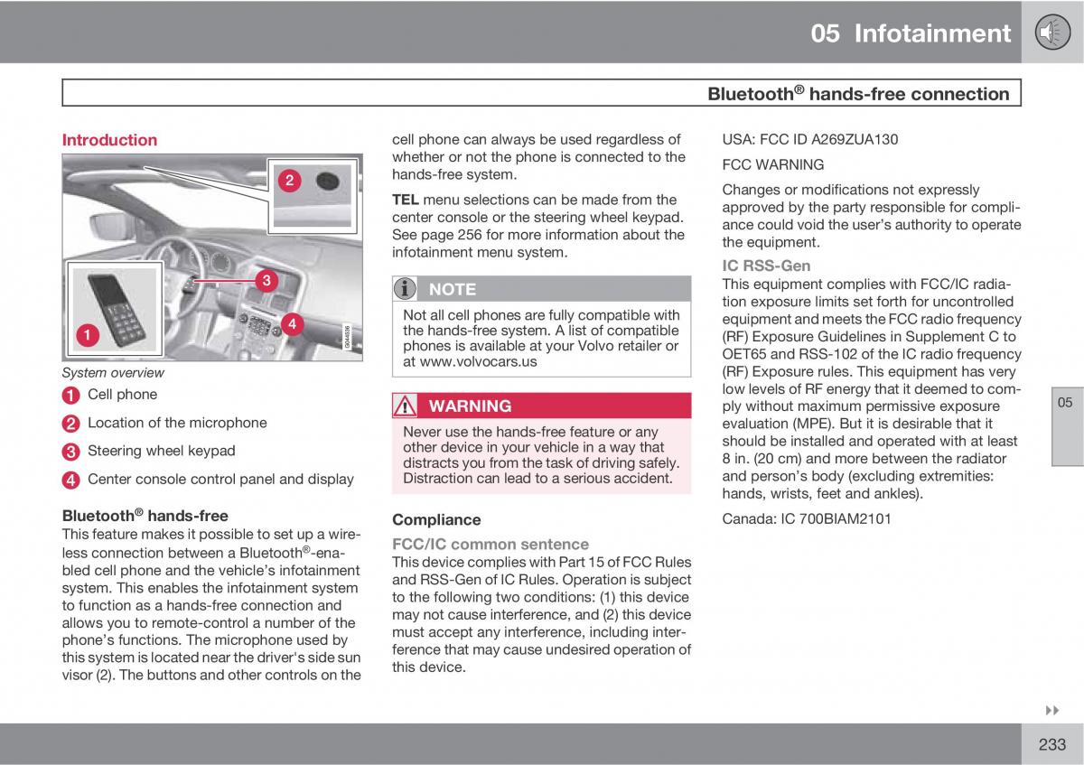 Volvo XC60 I 1 owners manual / page 233