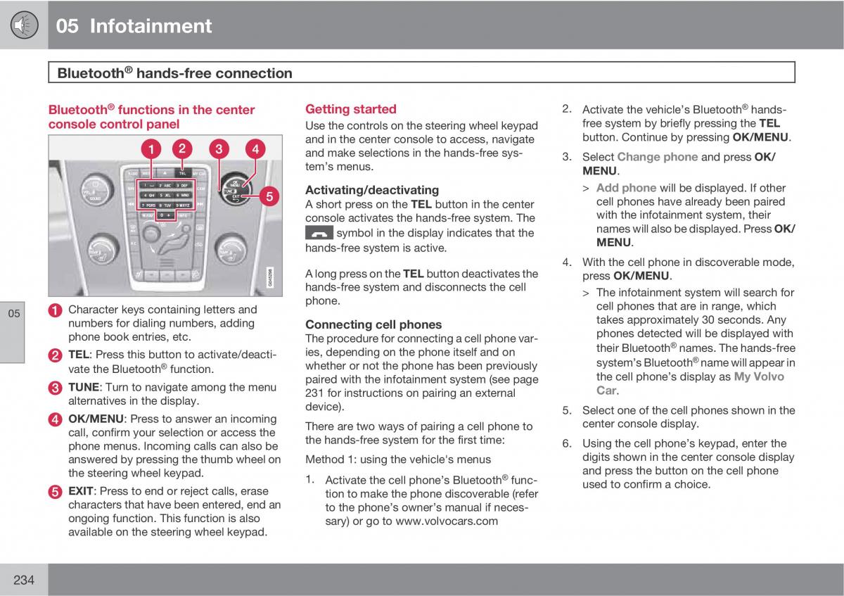 Volvo XC60 I 1 owners manual / page 234