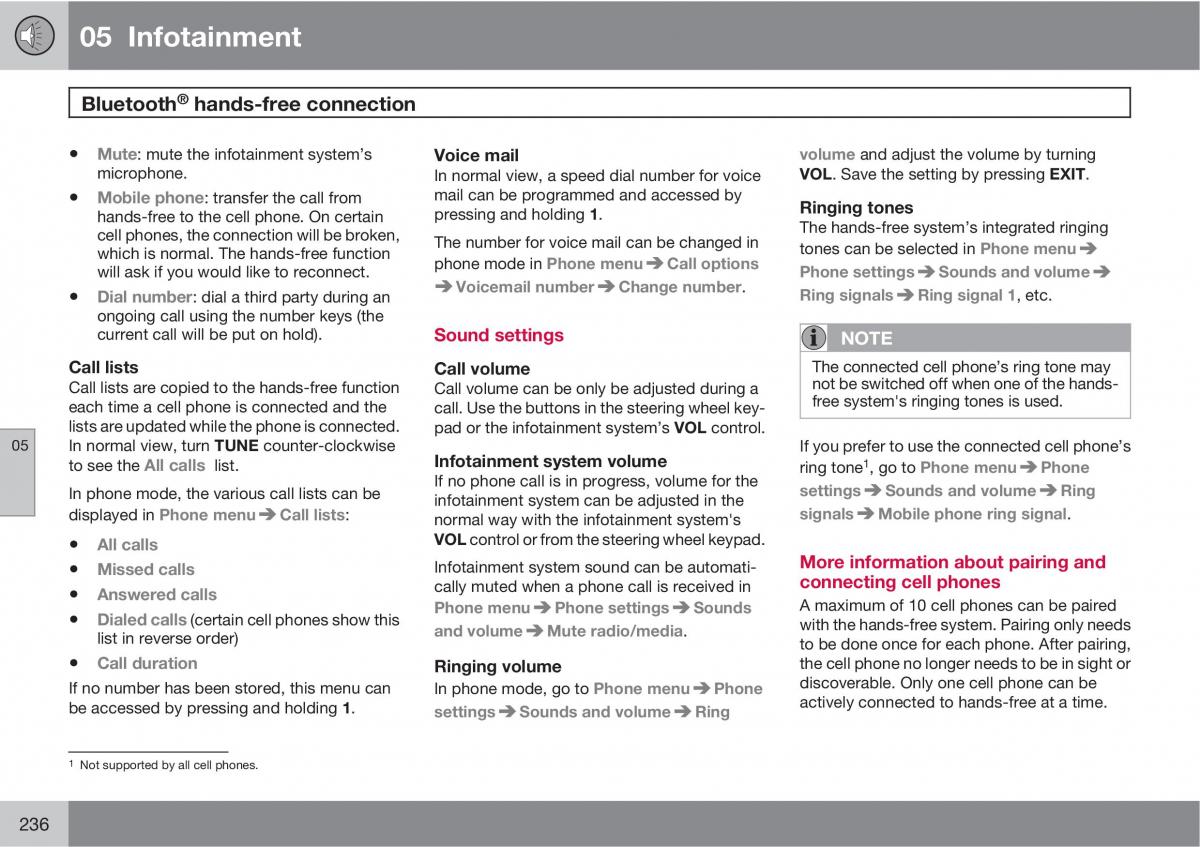 Volvo XC60 I 1 owners manual / page 236