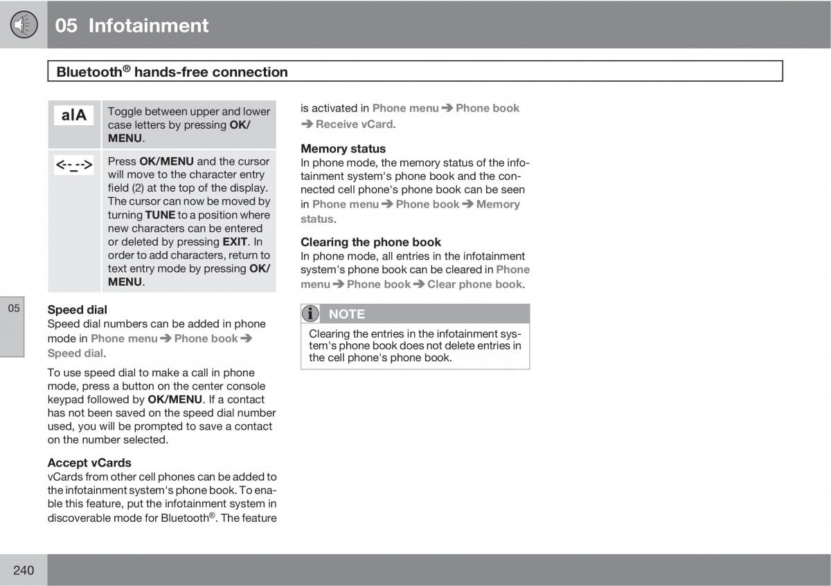 Volvo XC60 I 1 owners manual / page 240