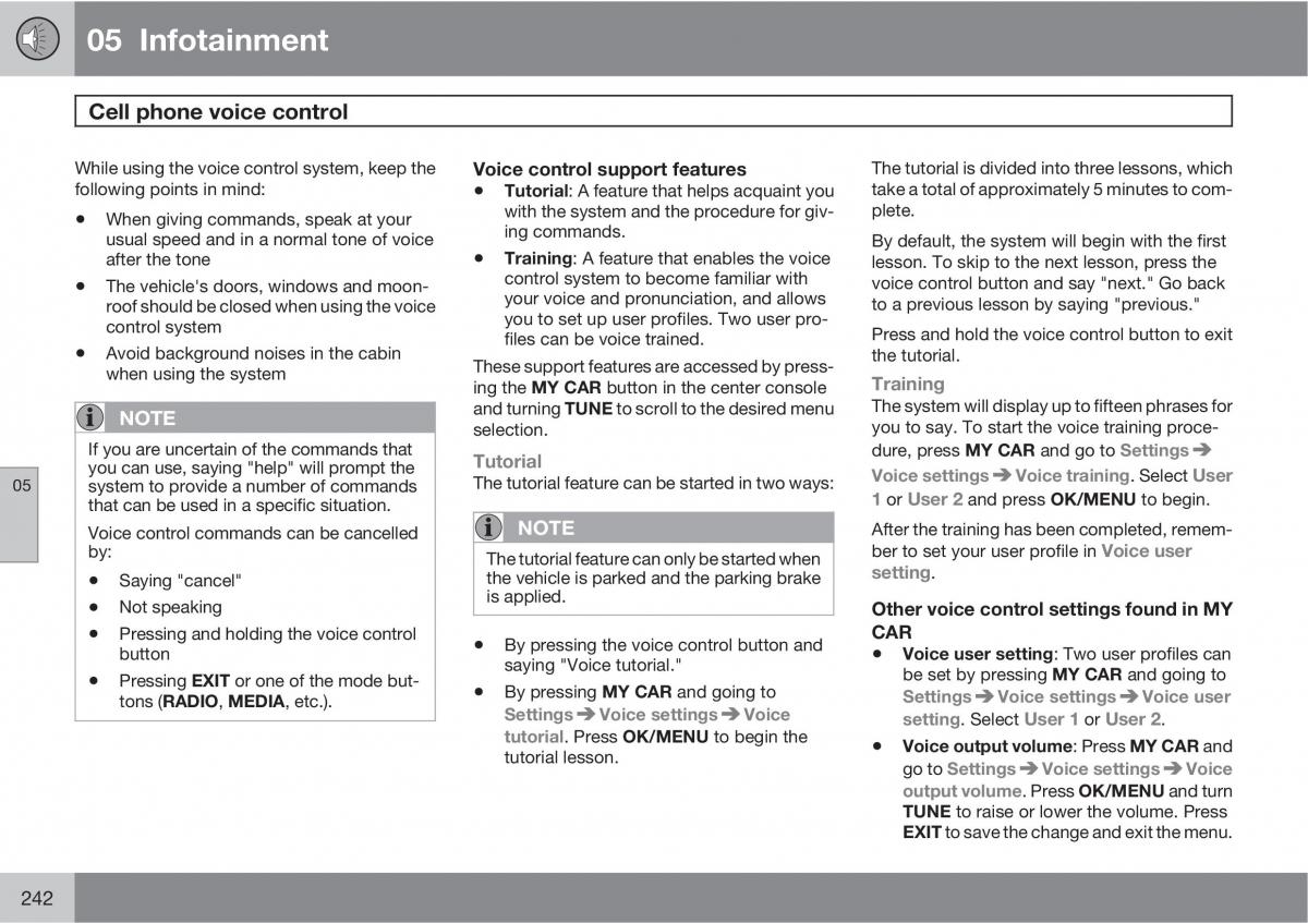 Volvo XC60 I 1 owners manual / page 242