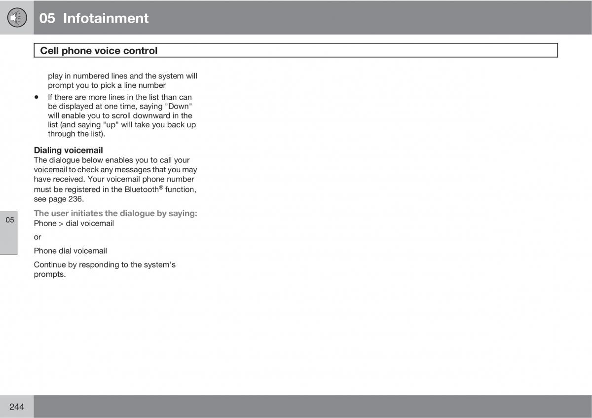 Volvo XC60 I 1 owners manual / page 244