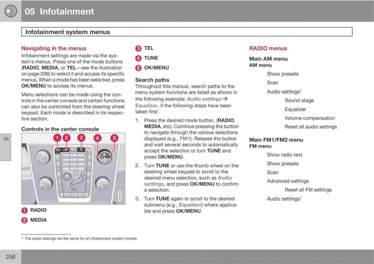 Volvo XC60 I 1 owners manual / page 256