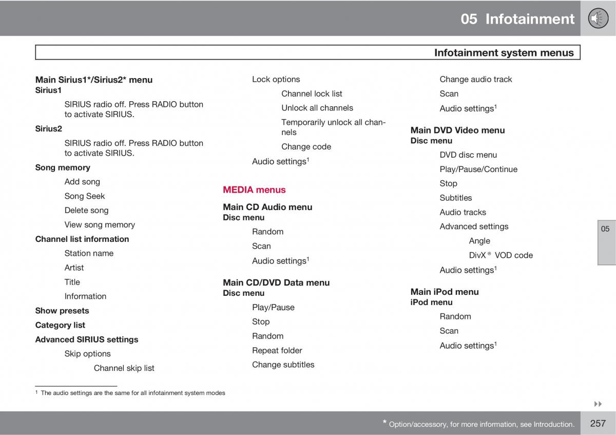 Volvo XC60 I 1 owners manual / page 257